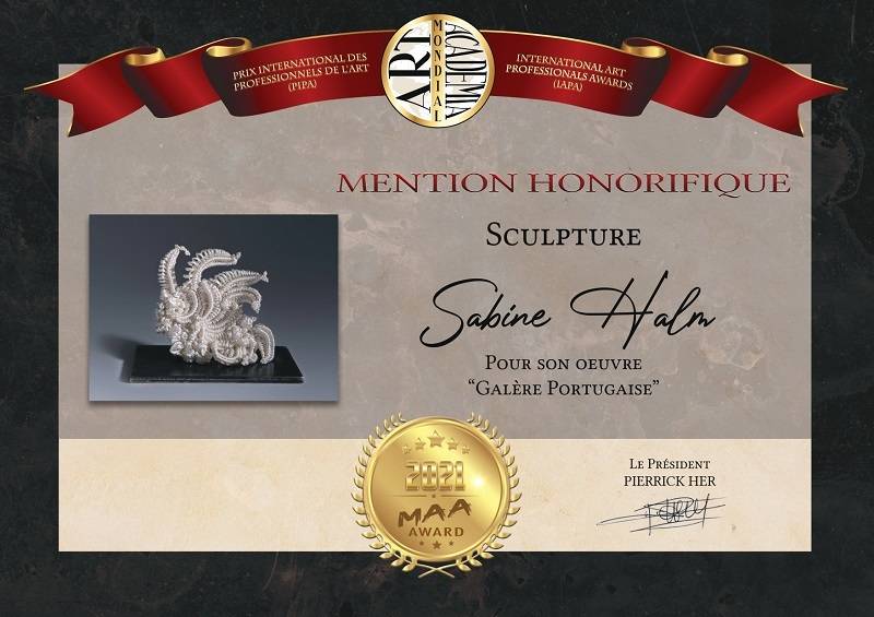 HALM Sabine diplome Mondial Art ACademia mention honorifique